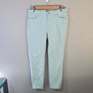 Talbots Jeans Womens Size 6 Petite 6P Light Blue Aqua Slim Ankle Jean